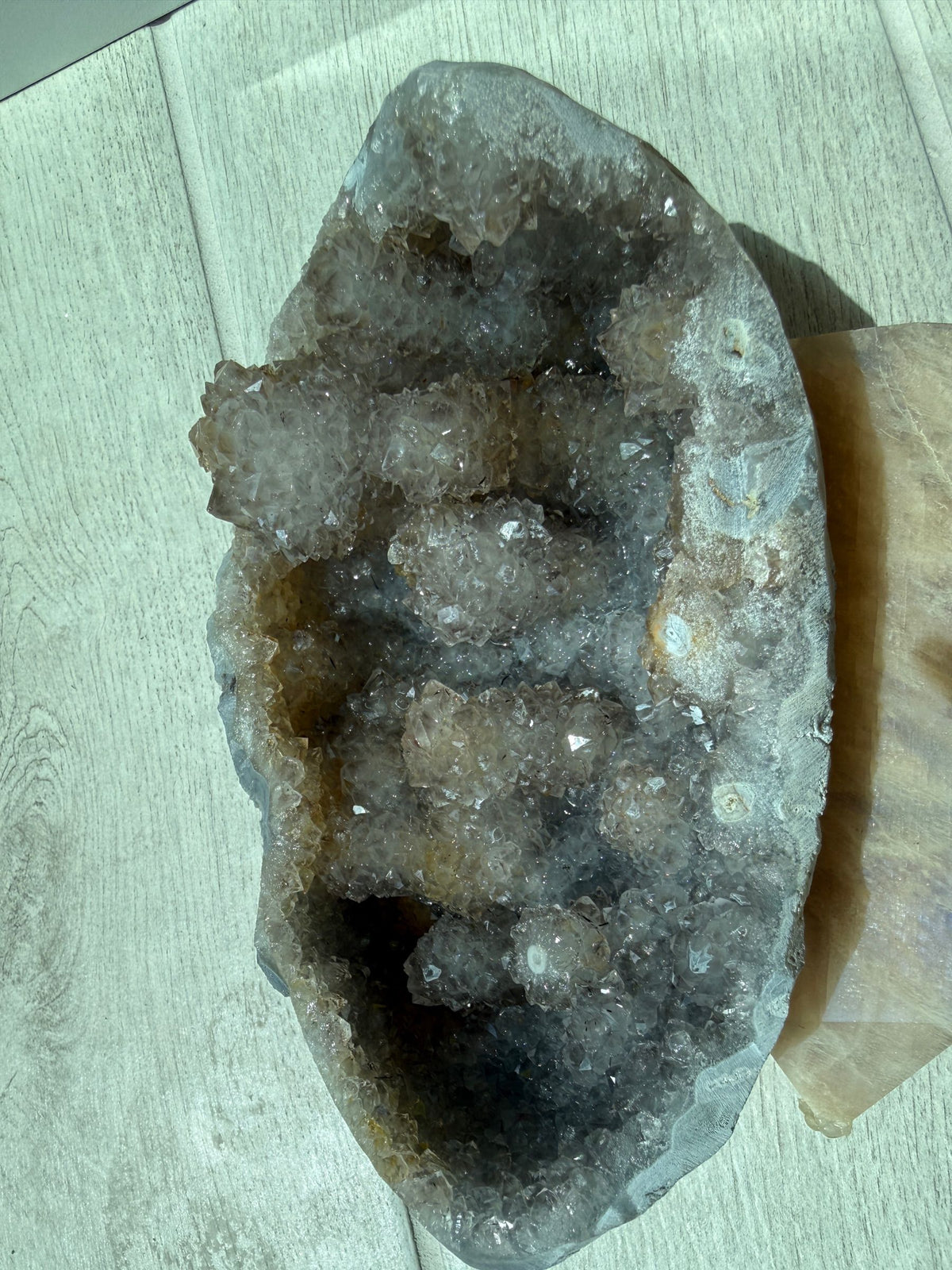 Smokey Amethyst Geode with Stalactites