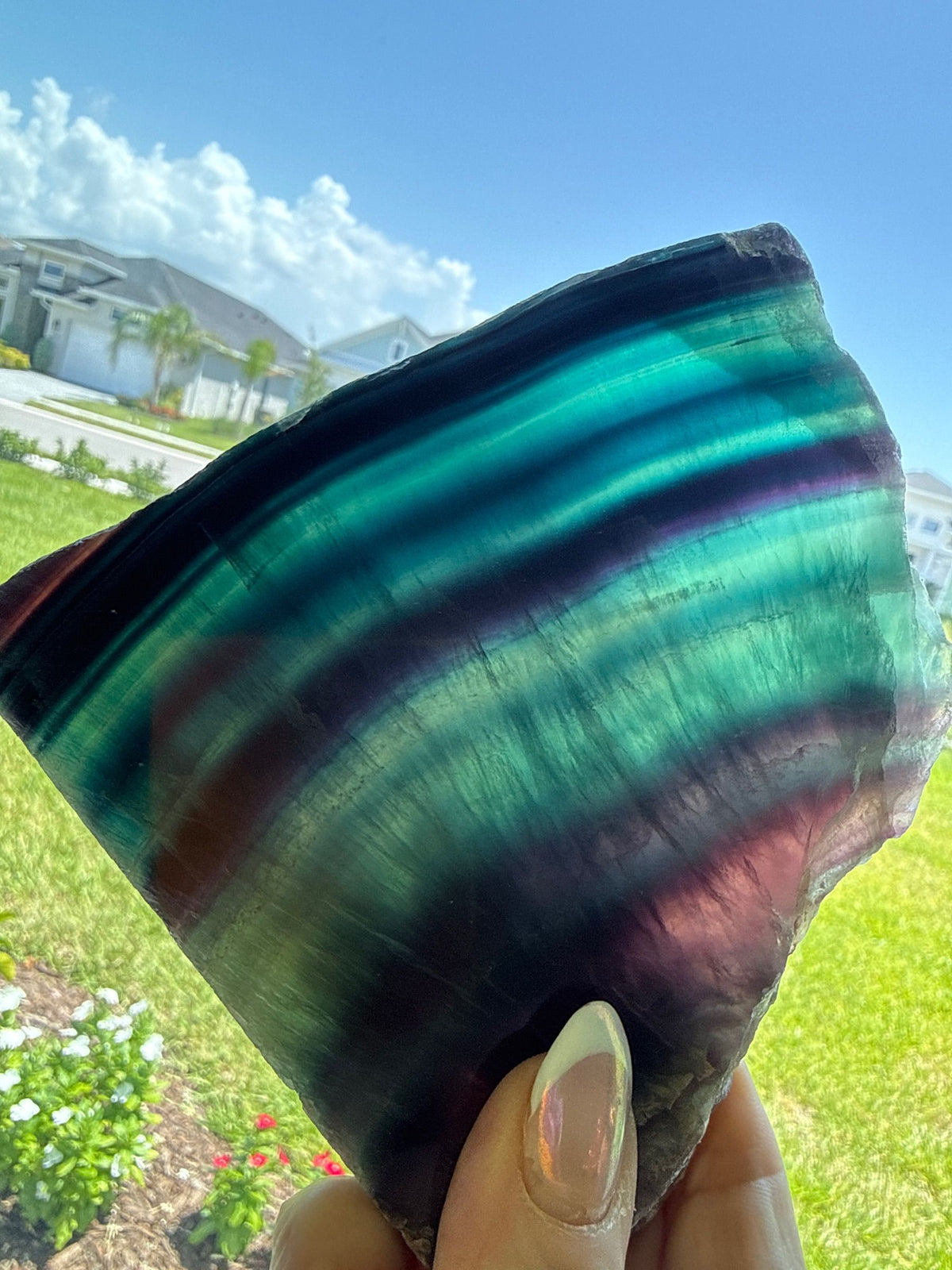 Rainbow Fluorite Slab