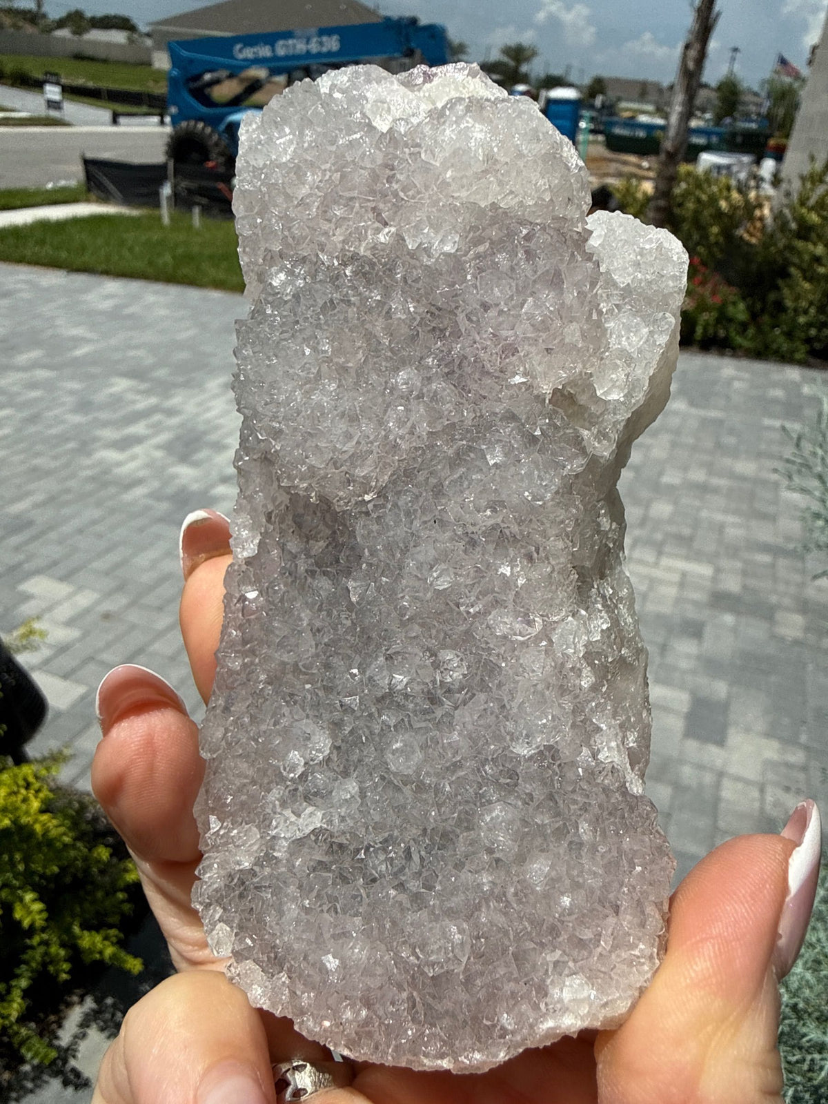 Quartz crystals on fluorite