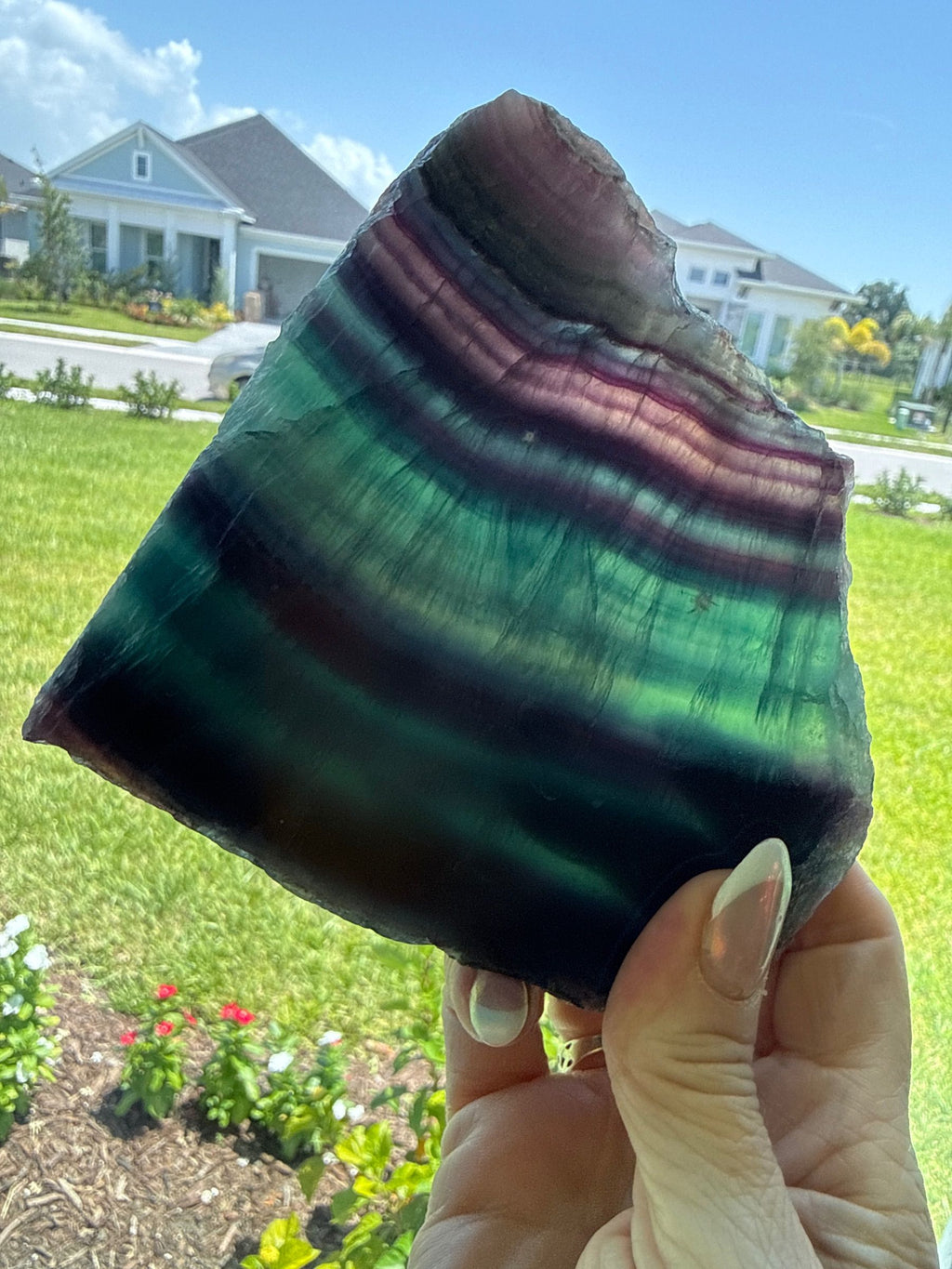 Rainbow Fluorite Slab