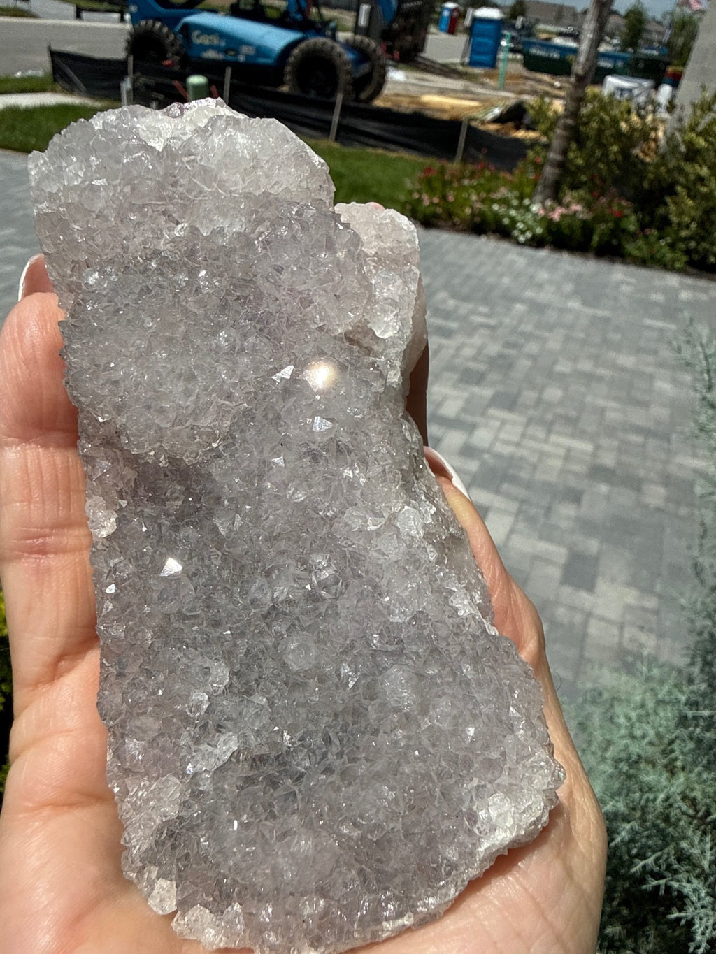 Quartz crystals on fluorite
