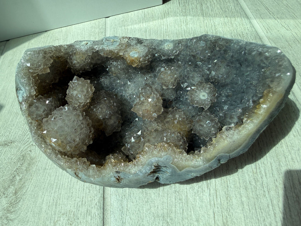 Smokey Amethyst Geode with Stalactites