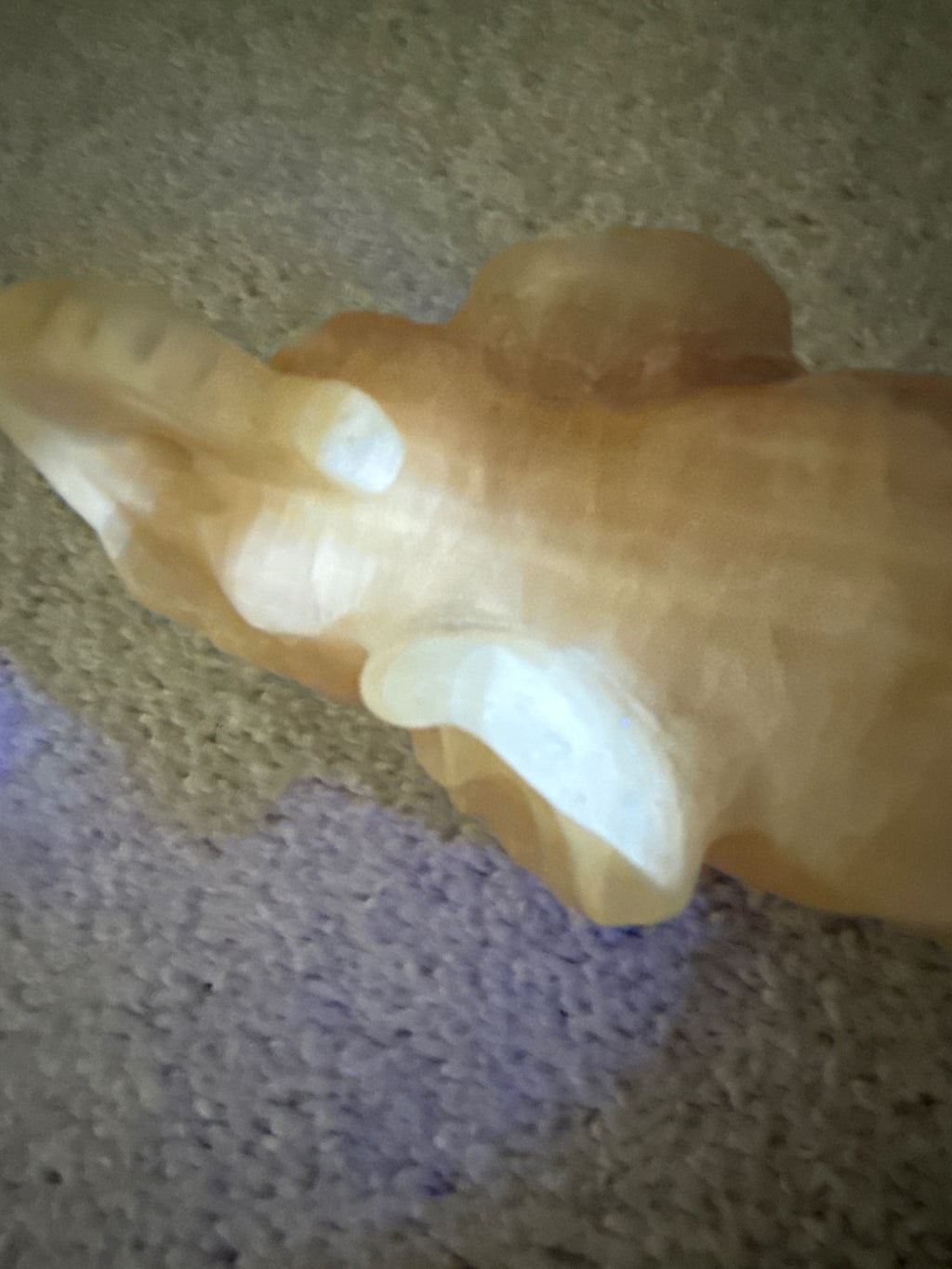 Honey Calcite Elephant Carving