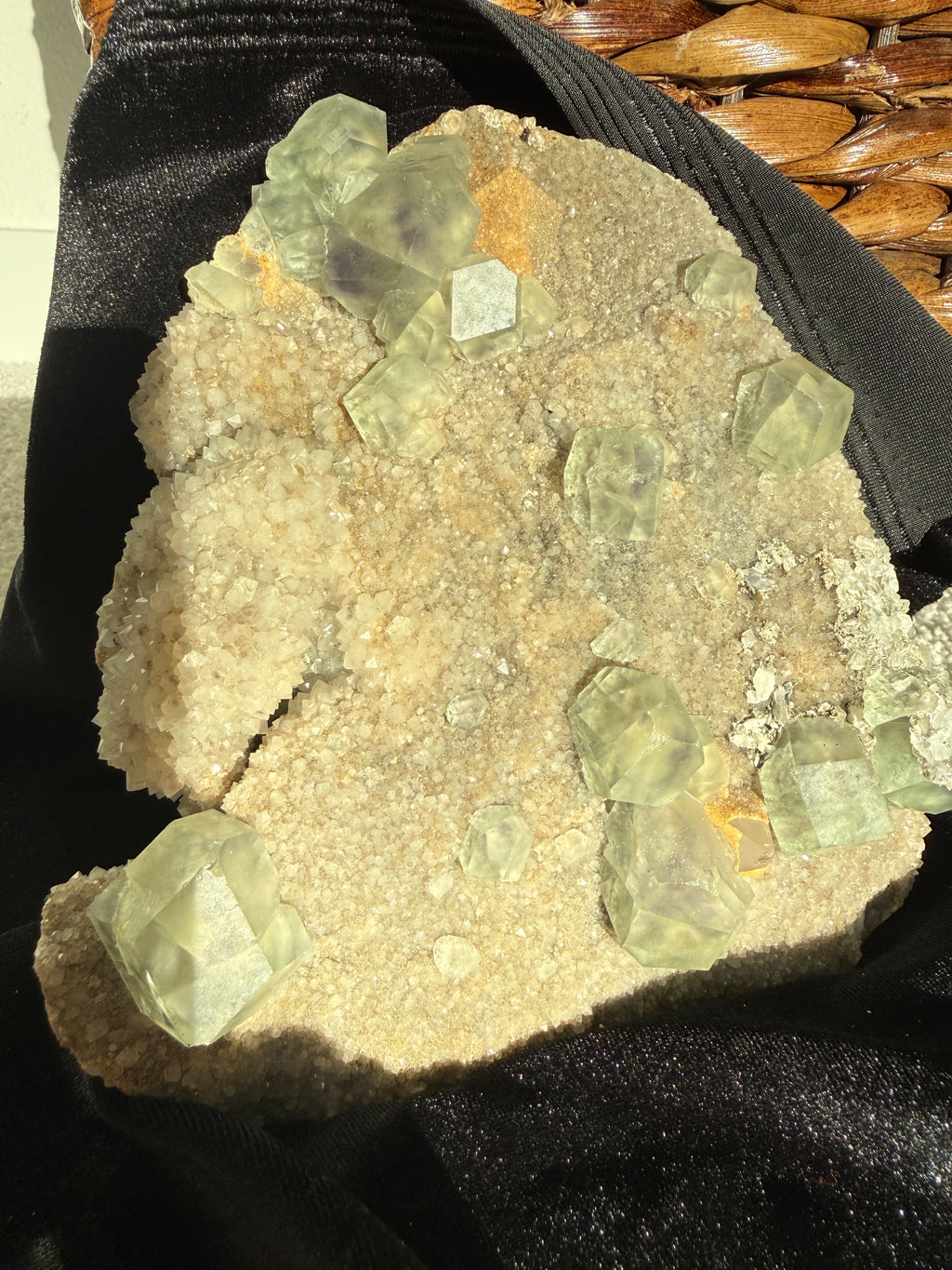 Fluorite on Quartz with Octahedral Formations