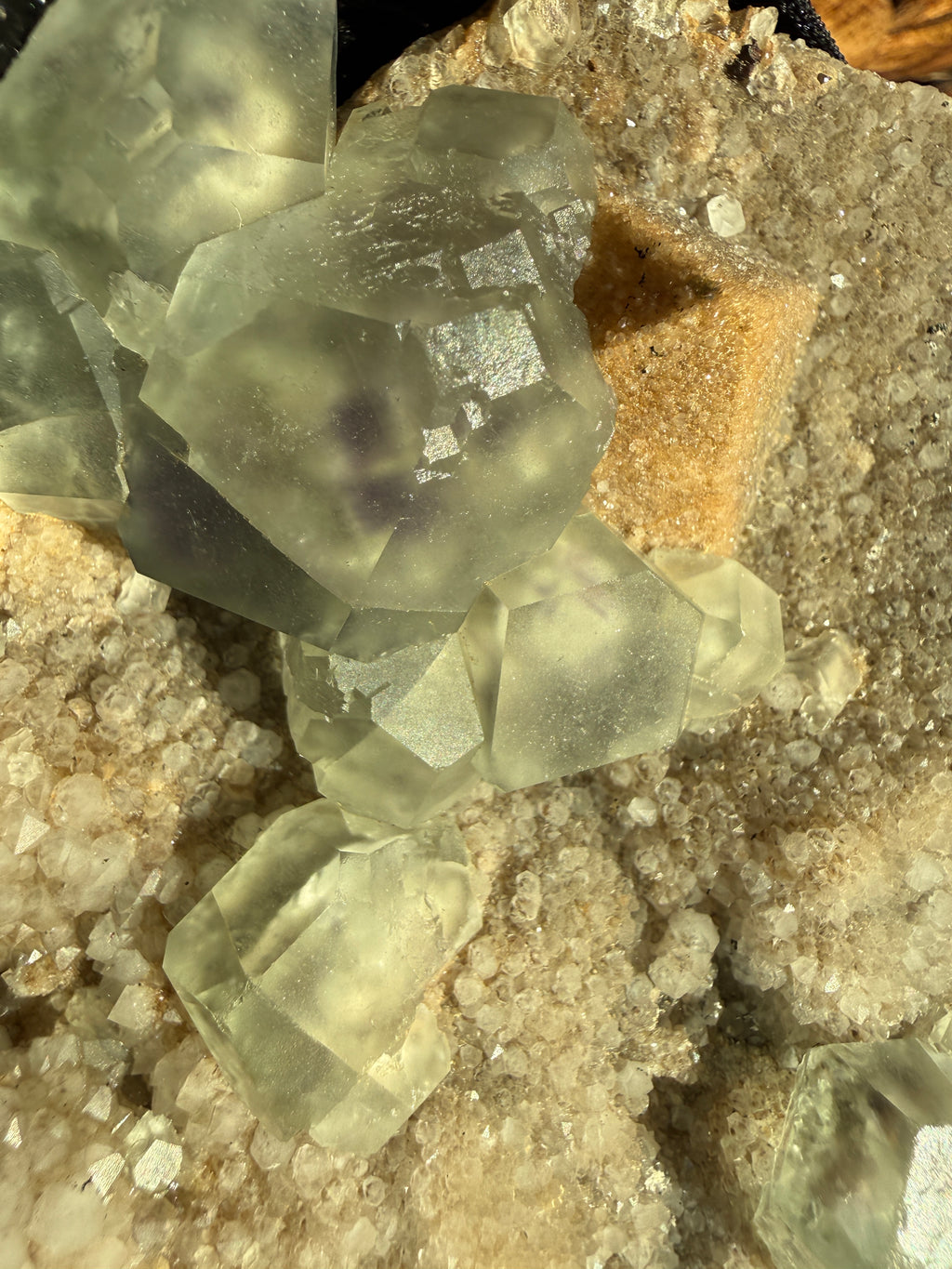 Fluorite on Quartz with Octahedral Formations