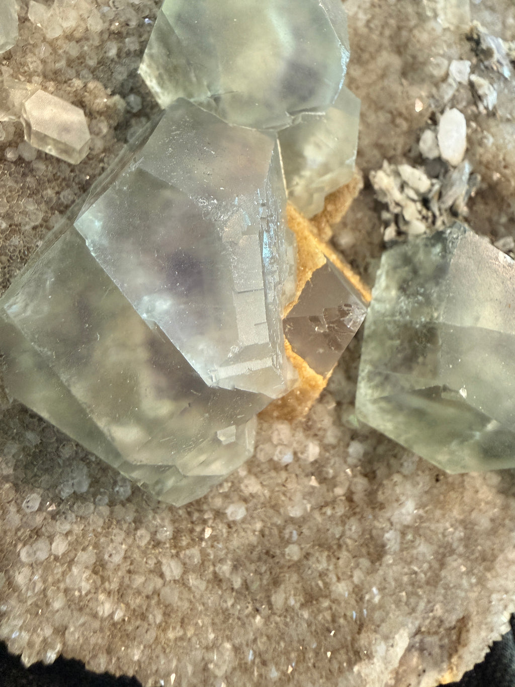 Fluorite on Quartz with Octahedral Formations