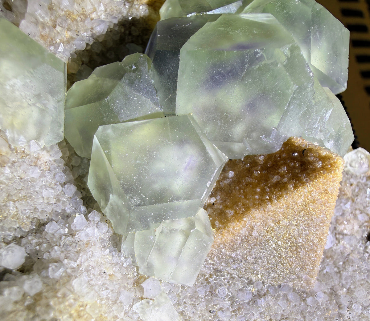 Fluorite on Quartz with Octahedral Formations