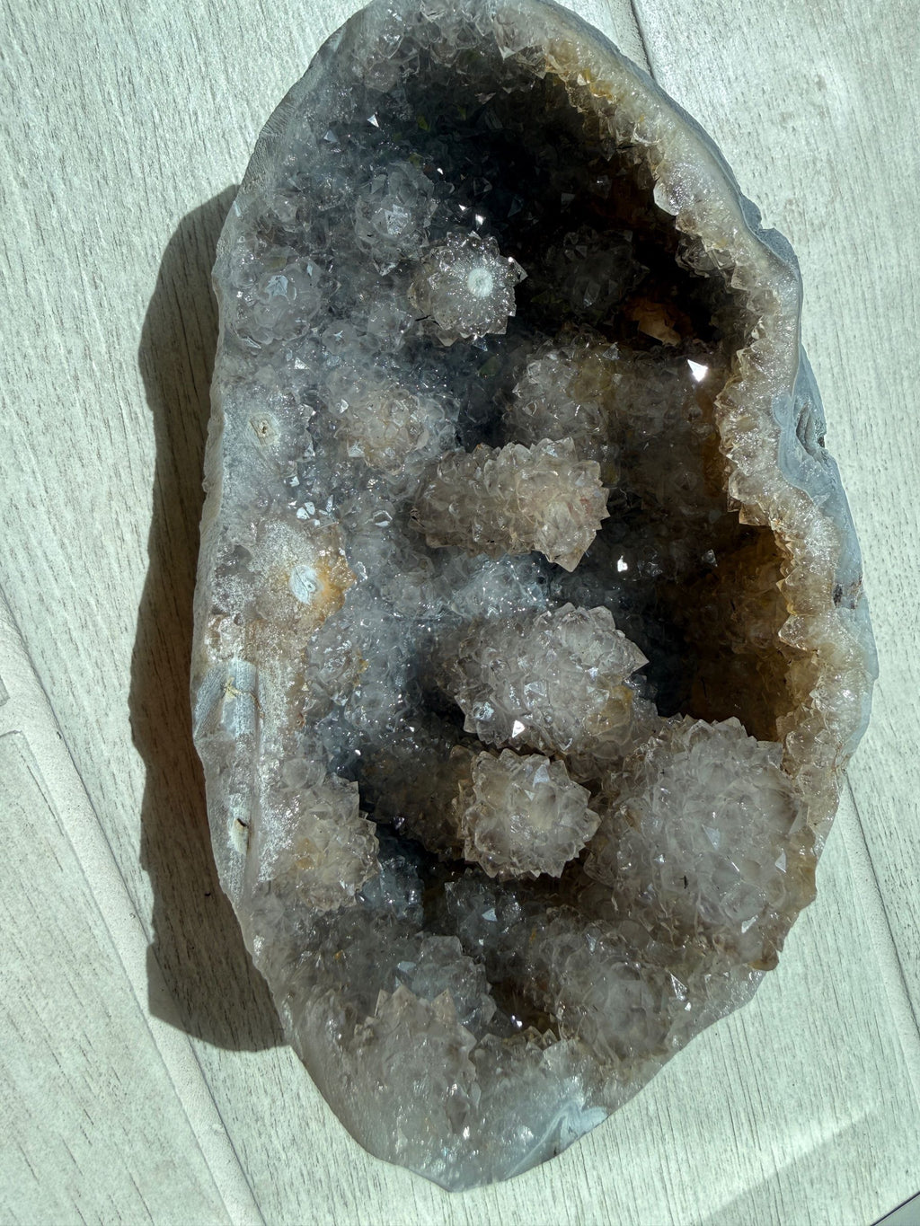 Smokey Amethyst Geode with Stalactites